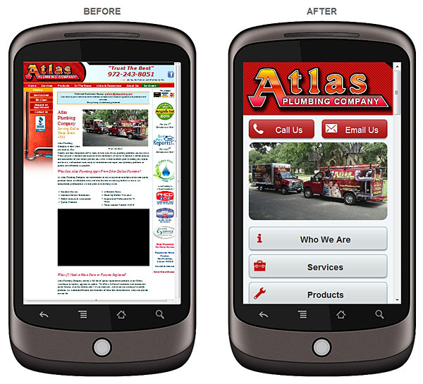 Atlas Plumbing Mobile Website